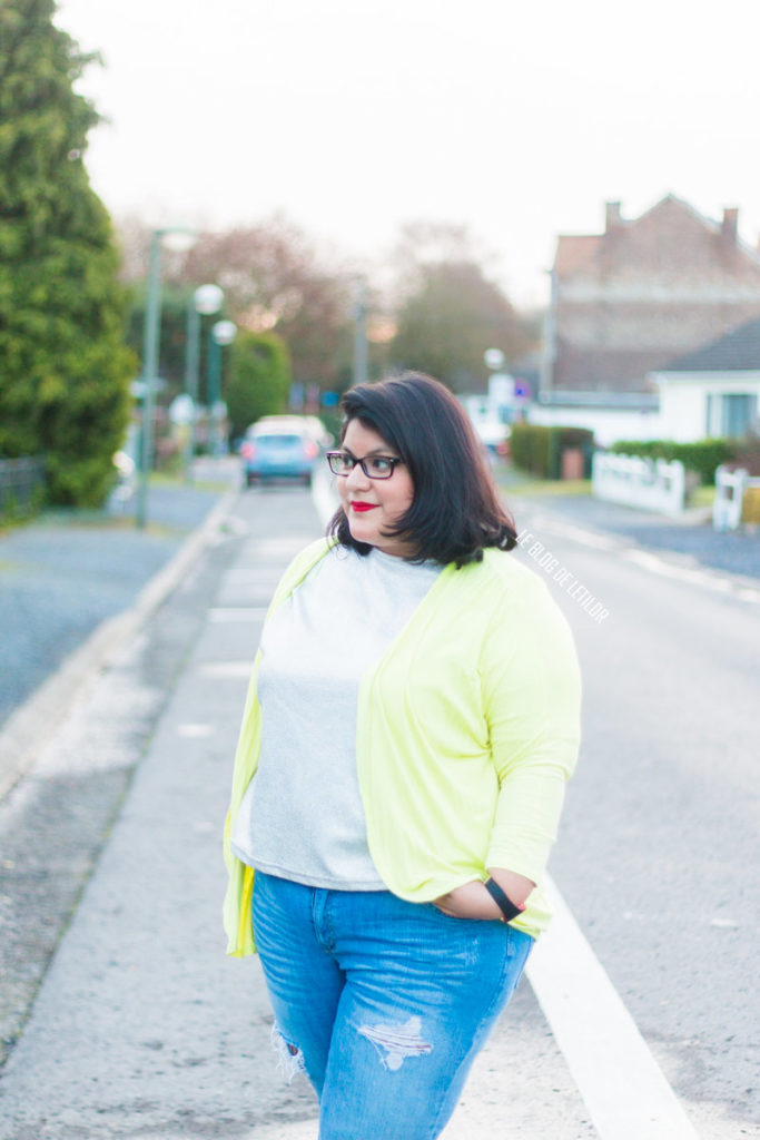 Tenue grande taille Letilor jean et résille