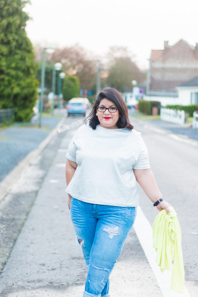 Tenue grande taille Letilor jean et résille Kiabi H&M