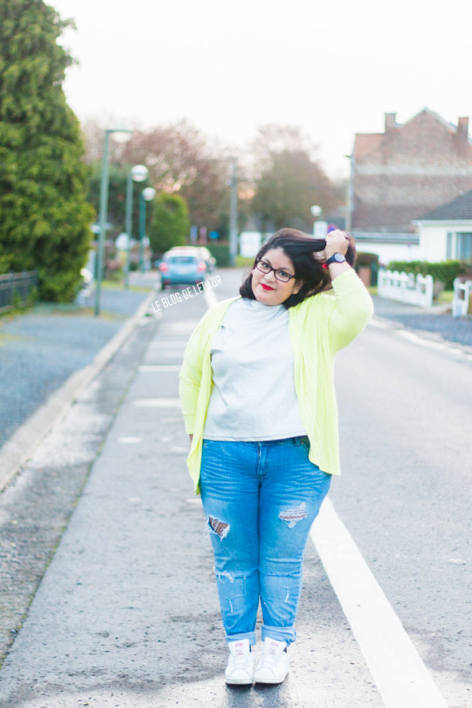 Tenue grande taille Letilor jean et résille